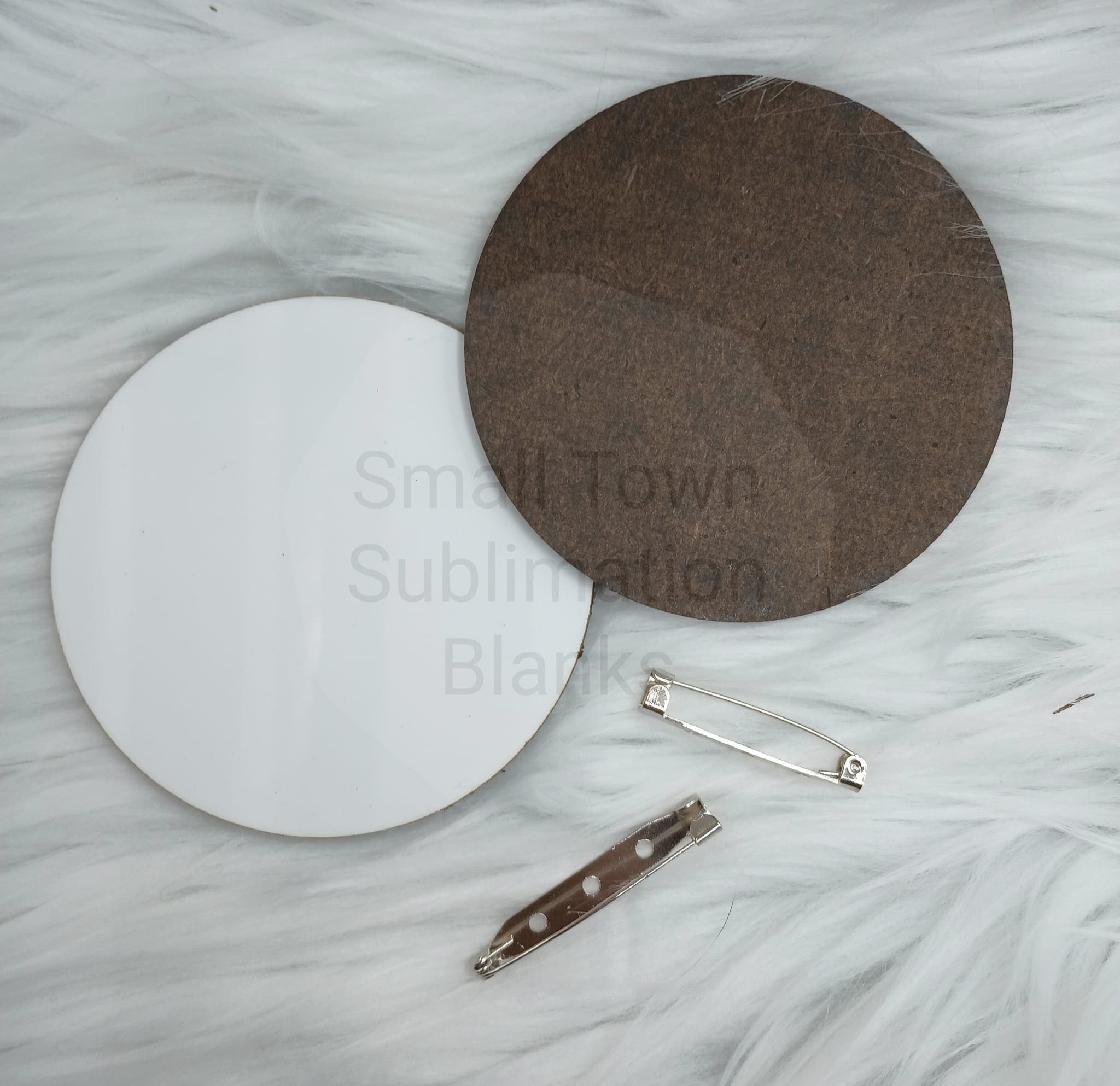 Round Sublimation Blank Buttons, Picture Buttons, Large 3 Inch Round,  Unisub, Laser Cut in USA, Pin Backing 