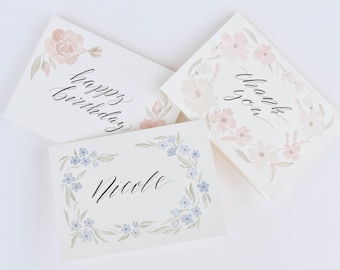 Customized Watercolor Hand Painted Greeting Card