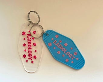 Radiology Motel Keychain: Rad Tech Gift, Retro Style