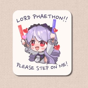 zzz vivian meme sticker - zenless zone zero phaethon please step on me