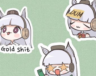 golshi meme sticker set - gold ship uma musume