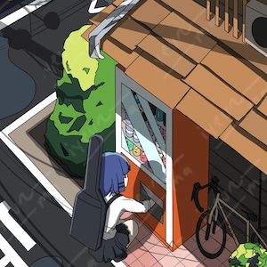 bocchi japan ryo yamada art print! 4x6 in size, physical or digital