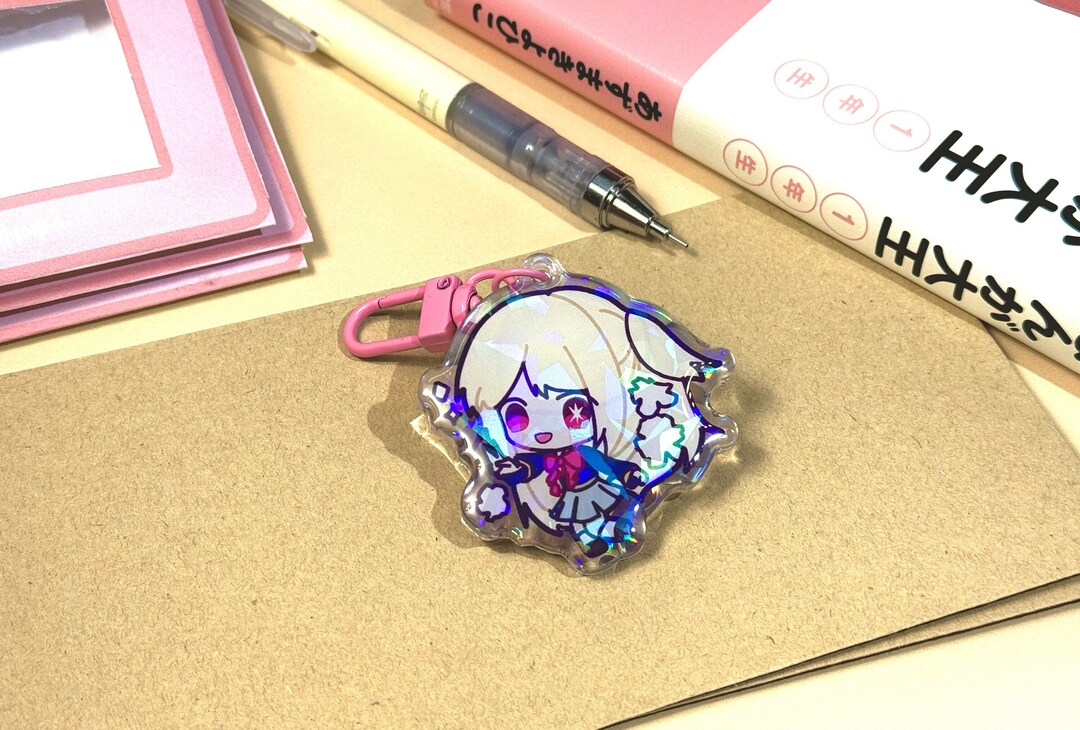 Holographic Idol Anime Keychain Etsy