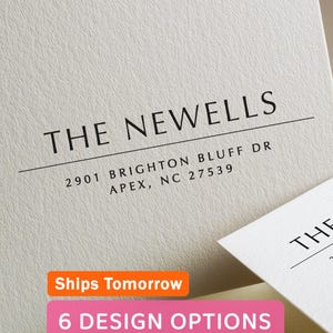Modern return address stamp | Wedding Stamp | Save the date | Self ink stamper | Wood handle | Housewarming Gift | Family Stamp | Minimal
