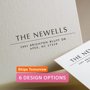 Modern return address stamp | Wedding Stamp | Save the date | Self ink stamper | Wood handle | Housewarming Gift | Family Stamp | Minimal