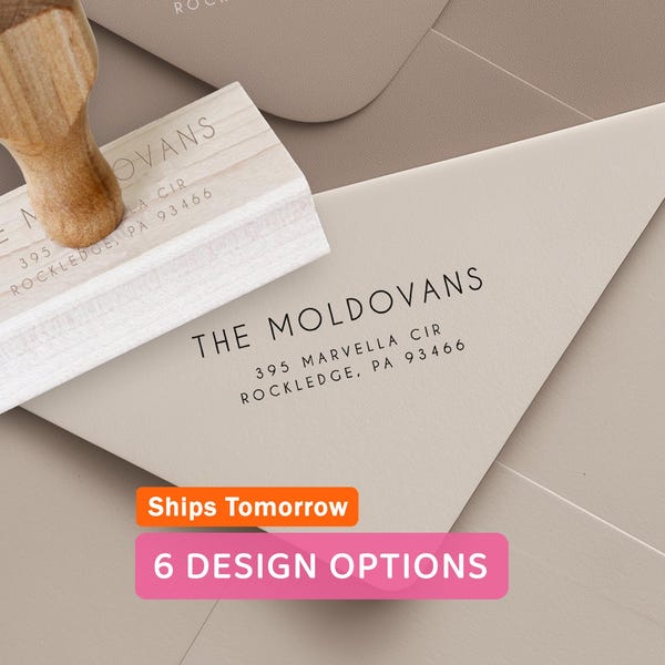 Wedding Return Address Stamp – Self-Inking or Wood Handle