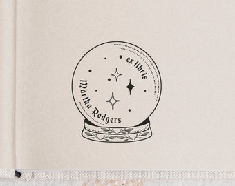 Crystal Ball Personalized Book Stamp | Ex Libris | From the library of | This book belongs to | Book lover gift | Self ink stamper | Wood