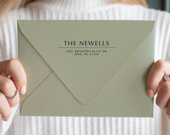 Modern return address stamp | Wedding Stamp | Save the date | Self ink stamper | Wood handle | Housewarming Gift | Family Stamp | Minimal