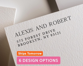 Modern return address stamp | Wedding Stamp | Save the date | Self ink stamper | Wood handle | Housewarming Gift | Family Stamp | Minimal