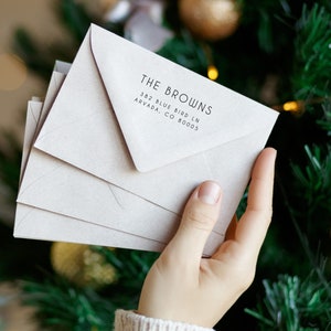 Modern return address stamp | Wedding Stamp | Save the date | Self ink stamper | Wood handle | Housewarming Gift | Family Stamp | Holiday