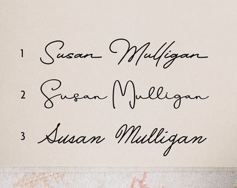 Personalized Name Stamp | Custom Signature Stamper | Cursive Calligraphy | Teacher gift | Self ink stamper | Wood handle | Minimal | Modern