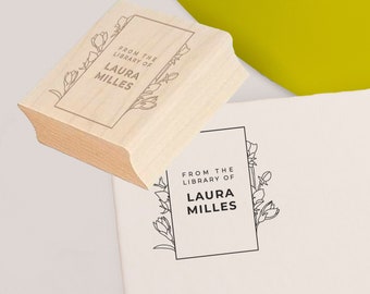 CUSTOM LIBRARY STAMP | Modern Personalized Book Stamp | From the library of | Book lover | Teacher gift | Book embosser | Self Inking Stamp