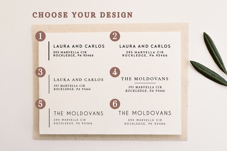 Modern return address stamp wedding stamp save the date etsy