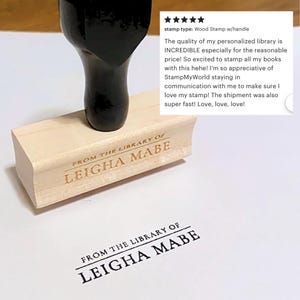 From the library of | Minimal Personalized Book Stamp | Ex Libris | This book belongs to | Self ink and Wood handle Options bild 4