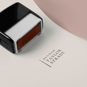 Minimal Personalized Book Embosser Stamp From the Library of Ex Libris ...