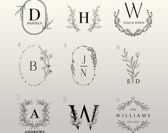 Wedding Logo Envelope Embosser for Wedding Invitations | Custom Last Name Embosser | Personalized Initial Monogram Embosser | Family Logo