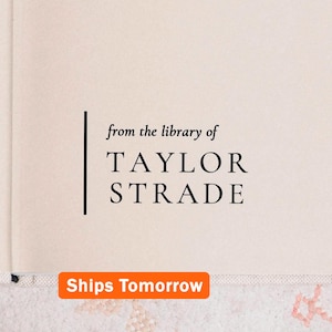 Minimal Personalized Book Stamp | From the library of | Ex Libris | This book belongs to | Book lover gift | Self ink stamper | Wood handle