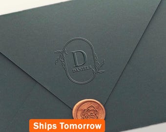 Envelope Embosser for Wedding Invitations | Custom Last Name Embosser | Personalized Initial Monogram Embosser | Couples Names Logo