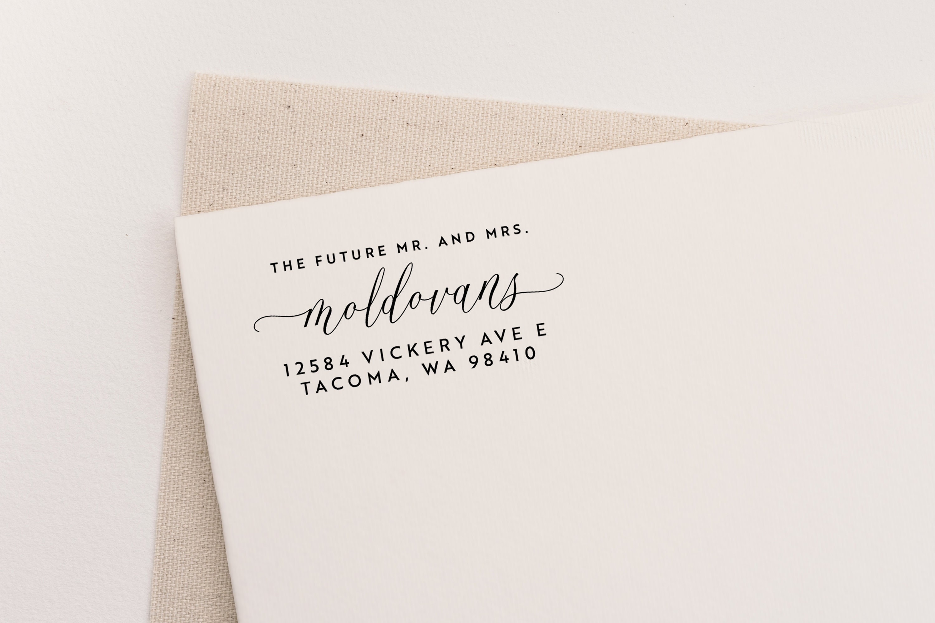 Future Mr & Mrs return address stamp | Wedding Stamp | Save the date | Self ink stamper | Wood handle | Wedding Gift Couple Unique | Minimal