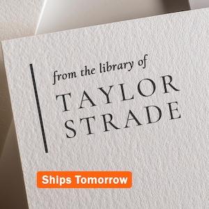 From the library of | Personalized Book Stamp | Minimal Design image 1