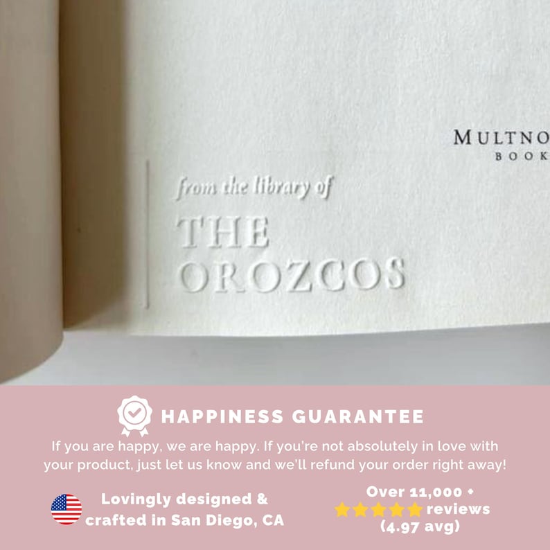 Custom Book Embosser, Minimal Personalized Library Embosser, From the Kitchen of, From the library of Embosser, Ex Libris, Book lover gift