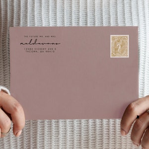 Future Mr & Mrs Wedding Stamp, Return Address Wood Stamp, Save the date Address Self Ink Stamper, Bride to be Gift image 5