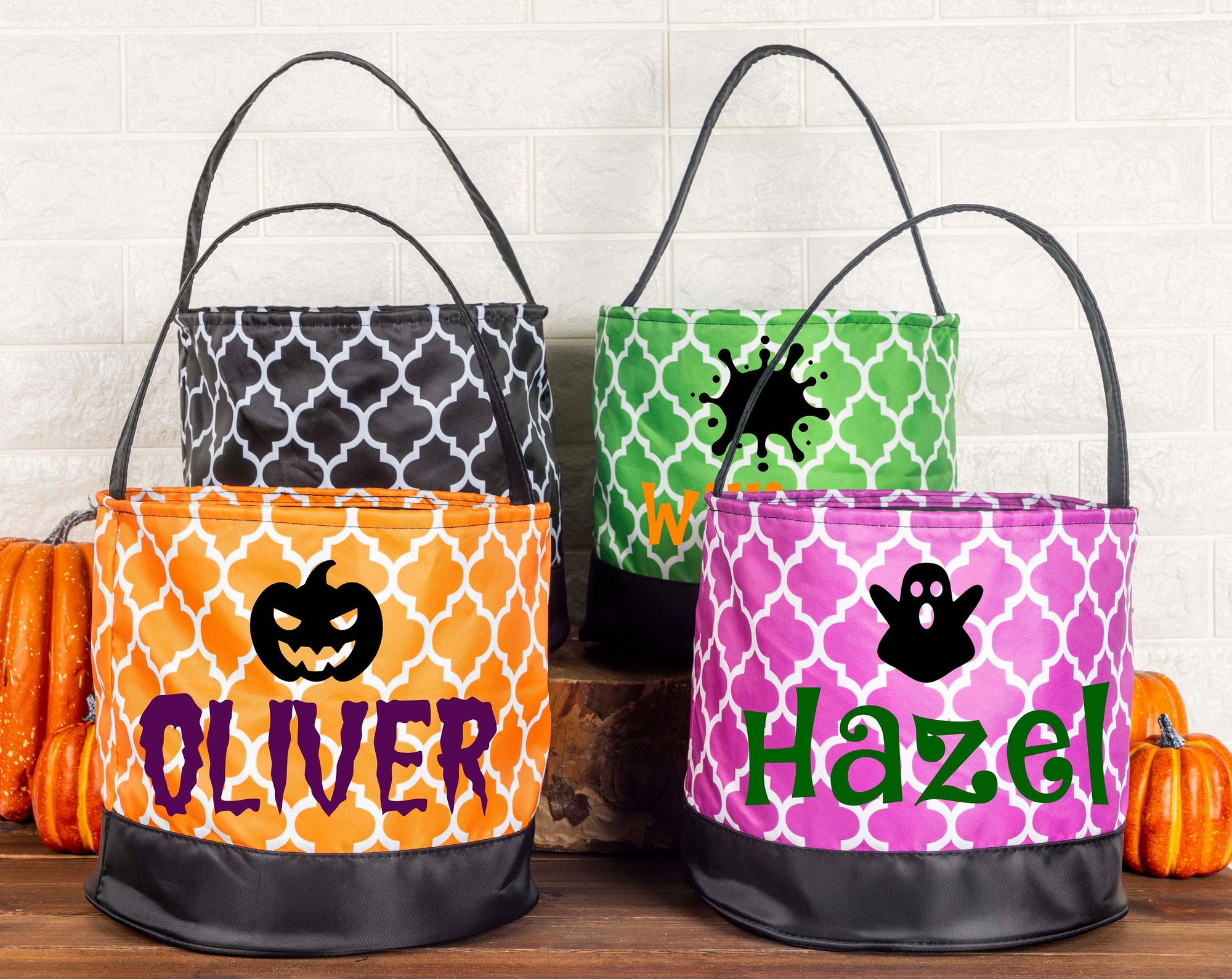 Discover Halloween Bucket, Trick or Treat Bag, Halloween Basket, Halloween Tote, Personalized, Candy Bag, Halloween Tote