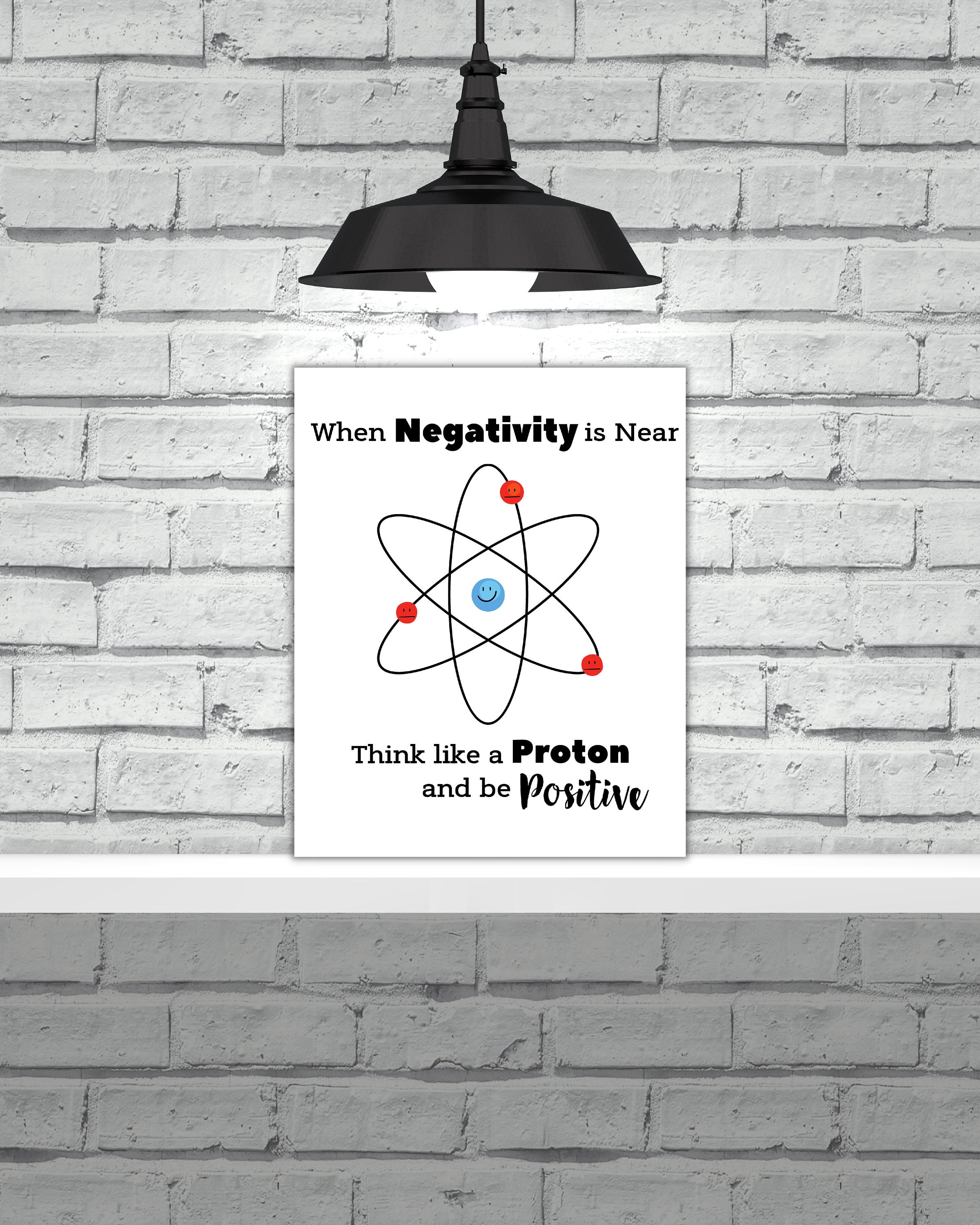 Positive Proton Science Printable Poster, Think Like A Proton, Science Class, Chemistry ...
