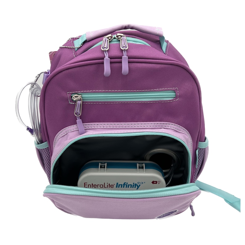 Infinity Baby Pack Small Feeding Tube Backpack | Glitter Diagonal Rainbow | for Enteralite ...