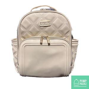 Kleine Tube Rucksack | Creme, Milch und Honig, Veganes Leder | Klein, 30 cm | Für Enteralite Infinity, Kangaroo Joey/Omni, TPN