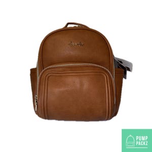 Kleine Tube Rucksack | Cognac Braun, Vegan Leder | Klein, 30 cm | Für Enteralite Infinity, Kangaroo Joey/Omni, TPN