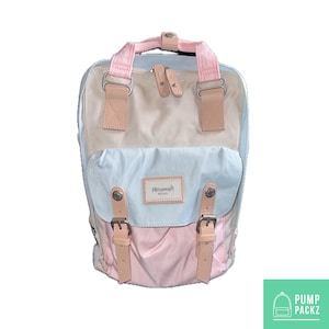 Medium Feeding Tube Backpack | Pastel Pink, Blue, and Cream | Adapted for Kangaroo Joey and Enteralite Infinity | 14”