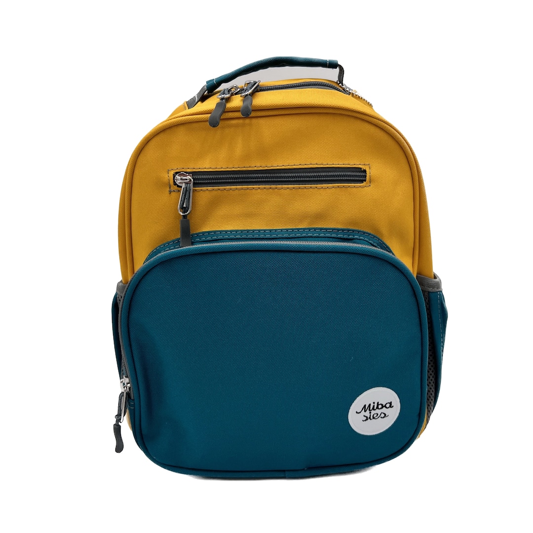 Small Feeding Tube Backpack Green and Yellow for Enteralite Infinity