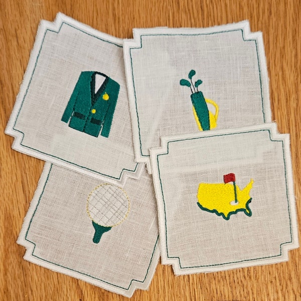 Masters Golf Tournament Linen Cocktail Napkins