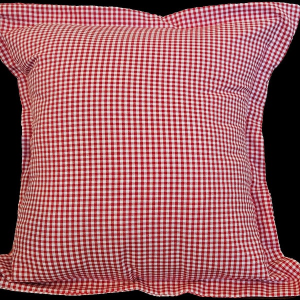 Red and White Cotton  Gingham Pillow Cover For Nursery, Bedroom, Livingroom