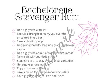 Bachelorette Scavenger Hunt