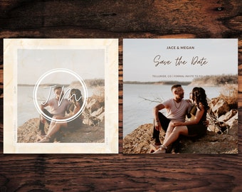 Neutral Save the Date | Engagement Announcement | Wedding Invitation | Couples Save the Date | Template | Canva