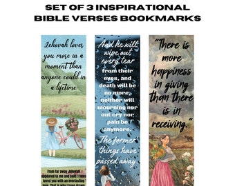 Inspirational Bible Verse Bookmarks, Set of 3, Scripture Gift Markers