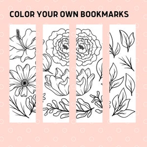 Flowers Bookmarks, Coloring Bookmarks, Adult Bookmarks, Spring Coloring Bookmarks, Kids Printable Bookmarks, Printable Coloring Floral Book