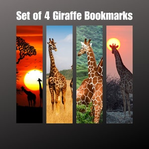 Marque-pages girafe, décoration de chambre d'enfant girafe, girafe, jungle, carte girafe, bijoux girafe, jouet girafe, illustration de girafe, animal