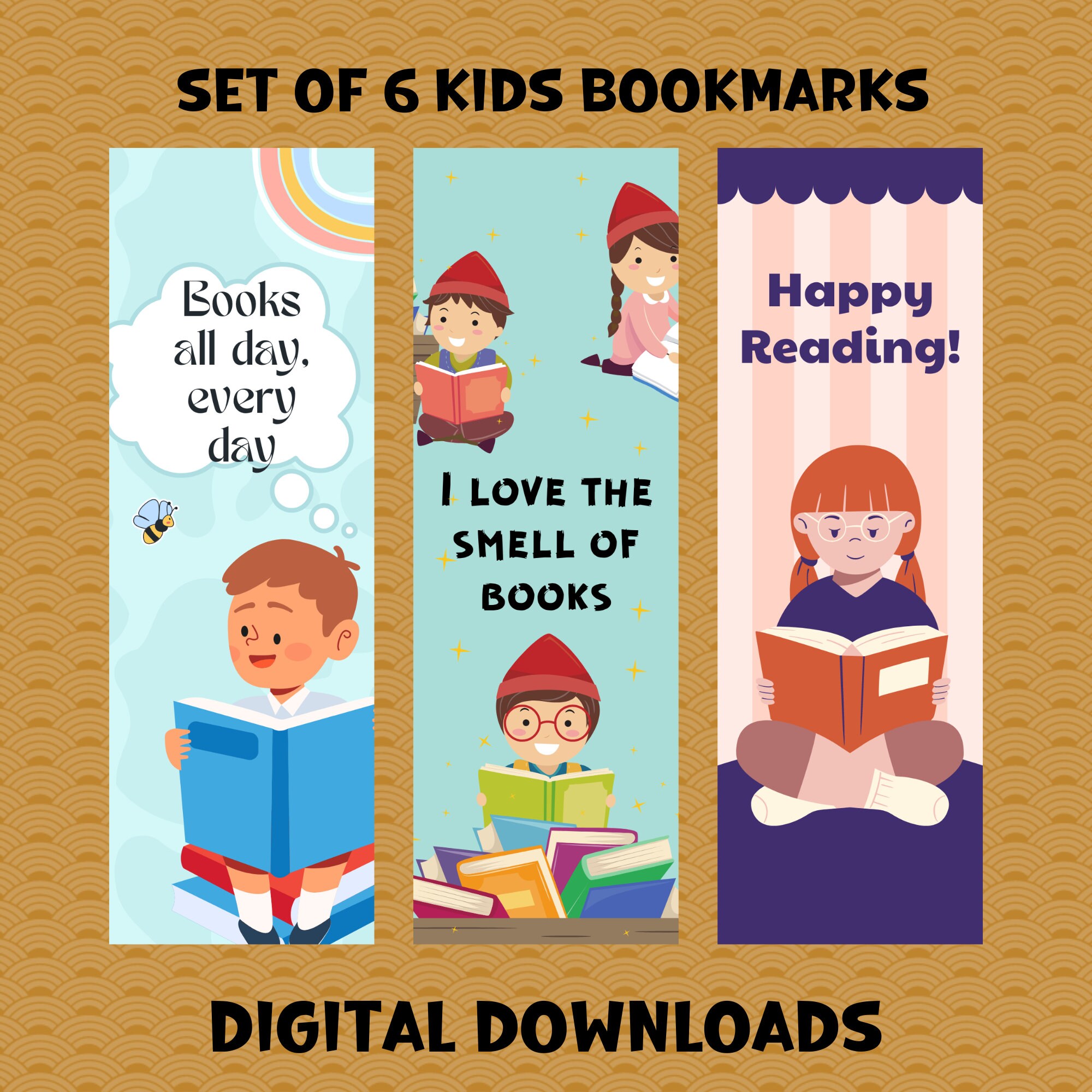 Printable Bookmarks for Kids School Bookmarks Children Etsy