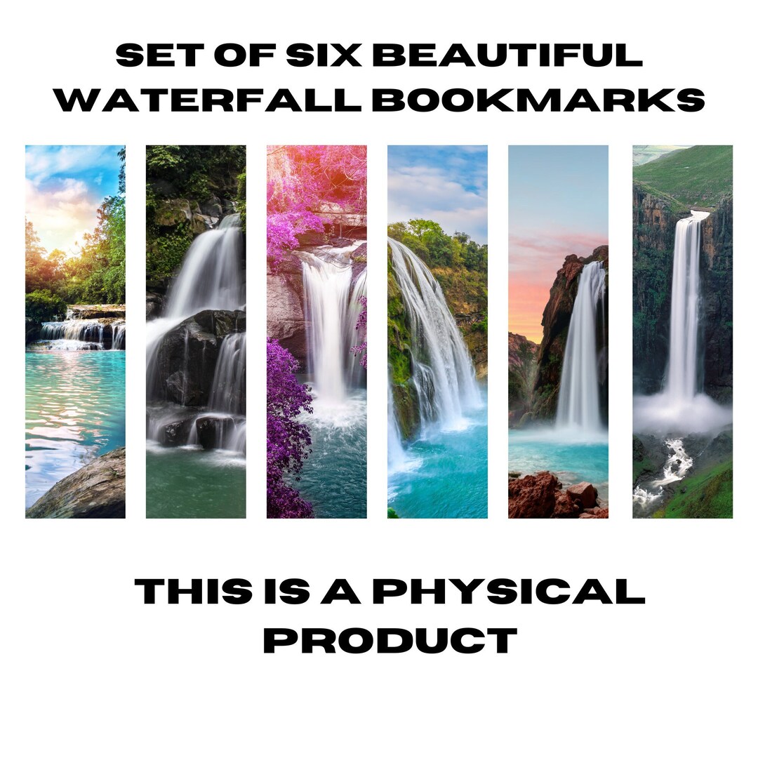 Waterfall Bookmarks, Art Prints, Outdoor Decor, Nature Landscape Art ...