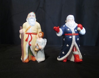 Lenox 1994 Miniatures - Patriotic Santa and Bavarian Santa