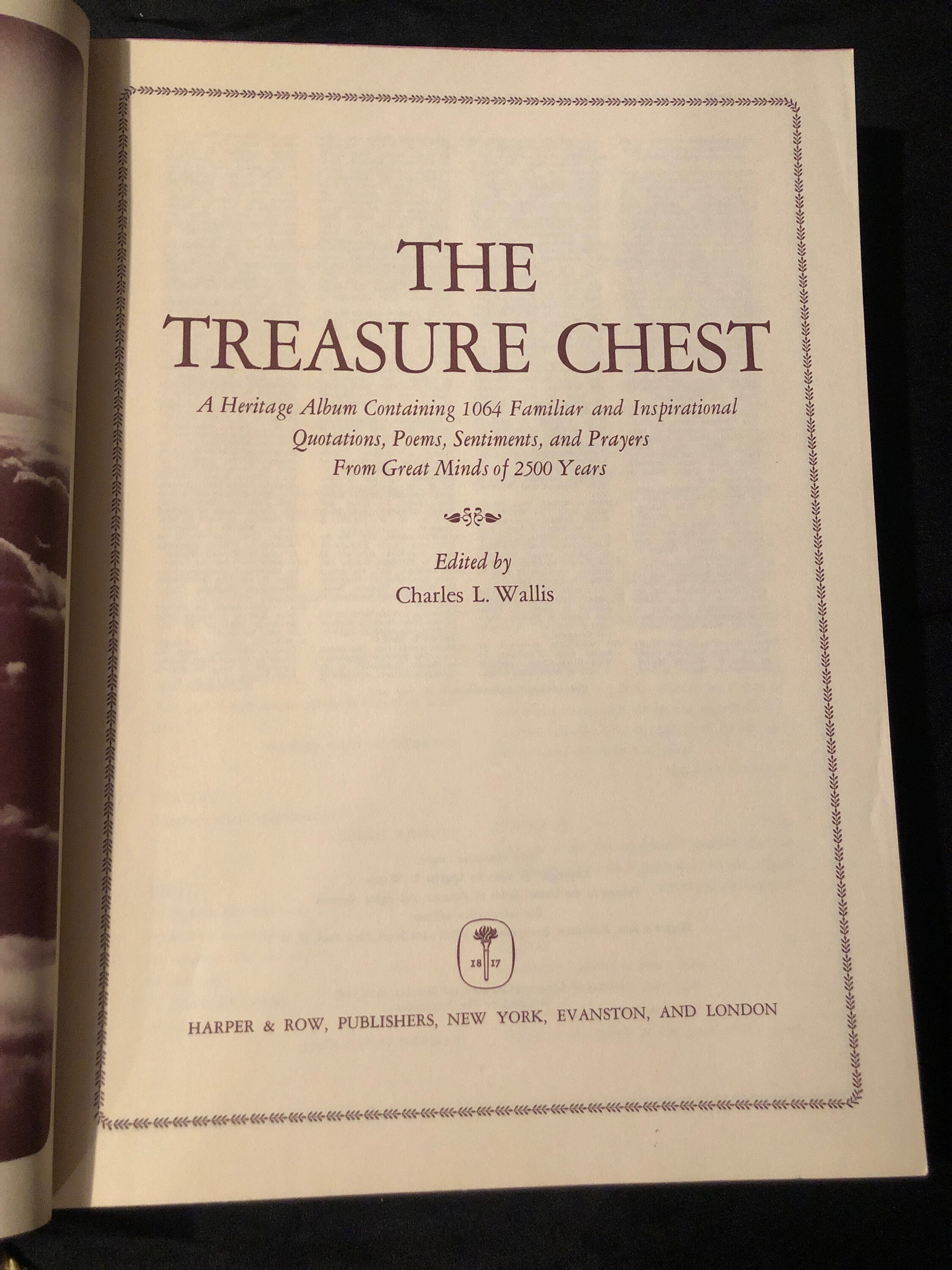 希少1965年　THE TREASURE CHEST Rare The Treasure Chest Book by Charles L. Wallis 1965