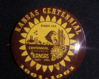 Vintage 1961 Kansas Centennial Pinbutton