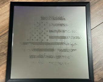 Distressed American Flag Mirror