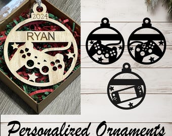 Personalized Name Ornaments w/Gift Box - Gamer Collection