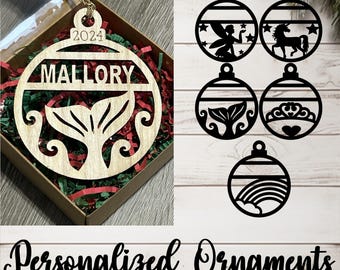 Personalized Name Ornaments w/Gift Box - Girl's Collection