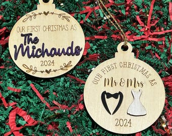 Our First Christmas Married Ornaments w/Gift Box