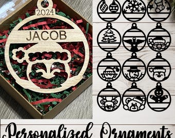Personalized Name Ornaments w/Gift Box - Christmas & Holiday Friends Collection